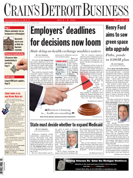 Employers' Deadlines for Decisions Now Loom