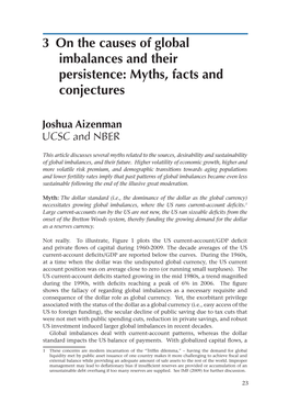 3 on the Causes of Global Imbalances and Their Persistence: Myths, Facts and Conjectures