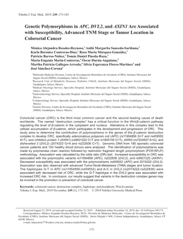 Genetic Polymorphisms in APC, DVL2, and AXIN1 Are Associated with Susceptibility, Advanced TNM Stage Or Tumor Location in Colorectal Cancer