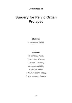 Surgery for Pelvic Organ Prolapse
