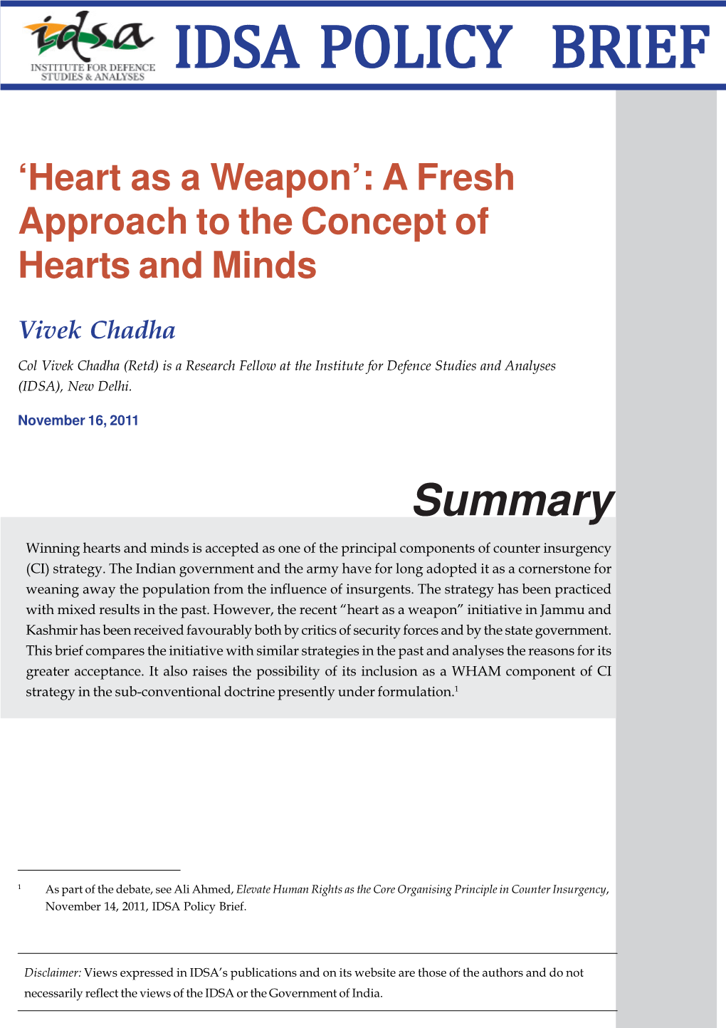 'Heart As a Weapon'