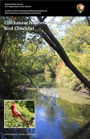 Chickasaw National Recreation Area Bird Checklist