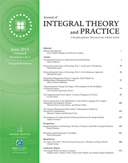 Integral Theory and Practice June 2013 JOURNAL of INTEGRAL THEORY and PRACTICE