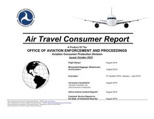OFFICE of AVIATION ENFORCEMENT and PROCEEDINGS Aviation Consumer Protection Division Issued: October 2019