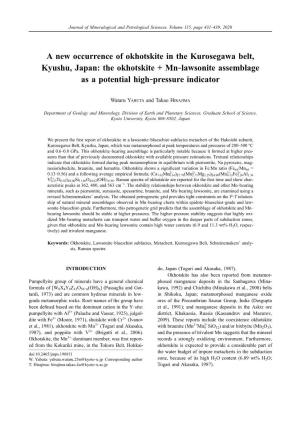 The Okhotskite + Mn–Lawsonite Assemblage As a Potential High–Pressure Indicator