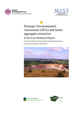 Strategic Environmental Assessment (SEA) and Future Aggregate Extraction