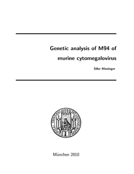 Genetic Analysis of M94 of Murine Cytomegalovirus