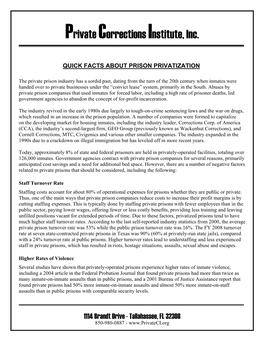 Private Prison Fact Sheet