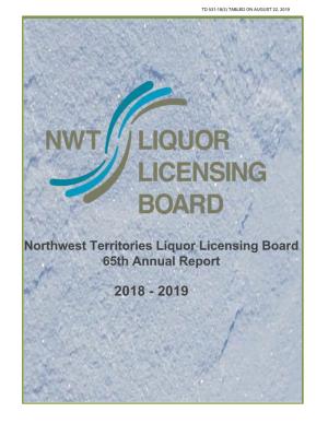 Northwest Territories Liquor Licensing Board 65Th Annual Report