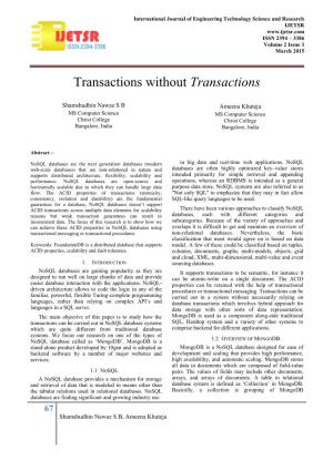 Transactions Without Transactions