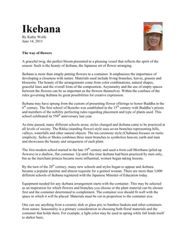 Ikebana by Kathy Wolfe June 14, 2013
