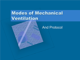 Modes of Mechanical Ventilation