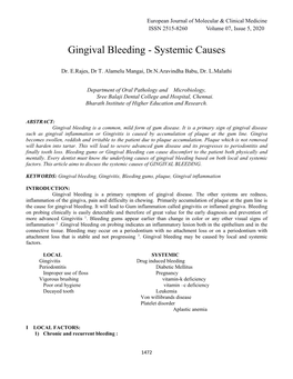 Gingival Bleeding - Systemic Causes