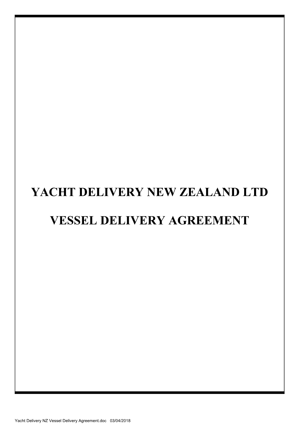 Yacht Delivery New Zealand Ltd