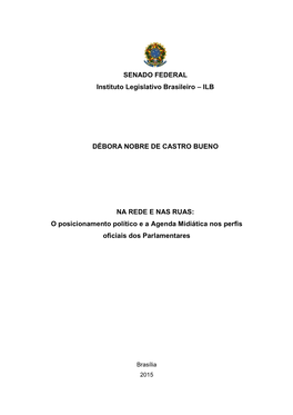 SENADO FEDERAL Instituto Legislativo Brasileiro – ILB