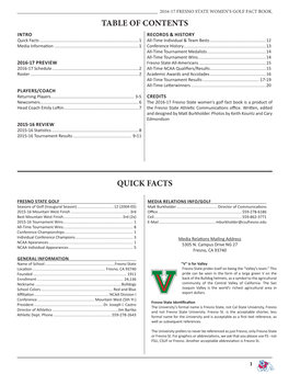 Table of Contents Quick Facts