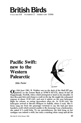 Pacific Swift: New to the Western Palearctic