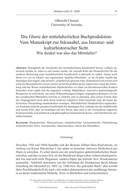 Die Glorie Der Mittelalterlichen Buchproduktion: Vom Manuskript