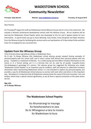 WADESTOWN SCHOOL Community Newsletter