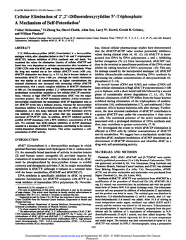 Difluorodeoxycytidine 5'-Triphosphate: a Mechanism of Self-Potentiation1
