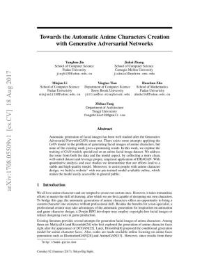 Towards the Automatic Anime Characters Creation with Generative Adversarial Networks