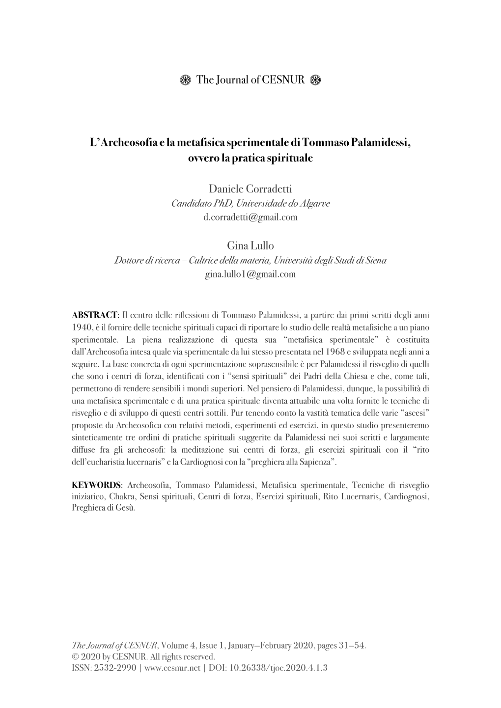 Daniele Corradetti Candidato Phd, Universidade Do Algarve D.Corradetti@Gmail.Com