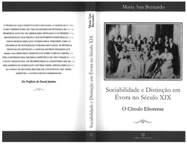 Sociabilidade E Distinção Em Évora No Século XIX