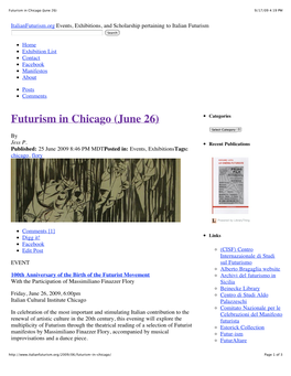 Futurism in Chicago (June 26) 9/17/09 4:19 PM