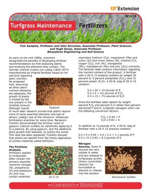 Turfgrass Maintenance Fertilizers