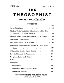 Theosophist V72 N9 Jun 1951