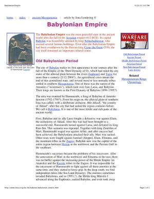 Babylonian Empire 9/13/11 3:47 PM
