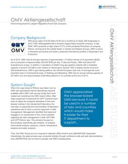 OMV Aktiengesellschaft Case Studies 1 of 2 , ANTAGE Responded