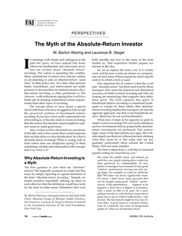 The Myth of the Absolute-Return Investor M