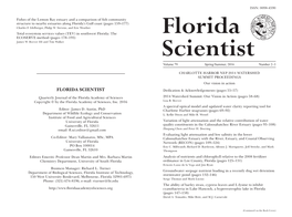 Florida Scientist, Vol. 79, No. 2-3: Charlotte Harbor NEP 2014