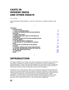 Caste in Modern India and Other Essays