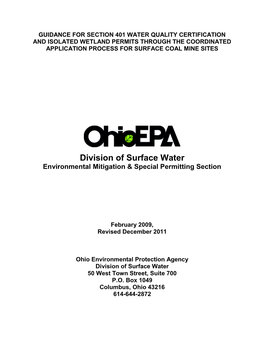 Division of Surface Water Environmental Mitigation & Special Permitting Section