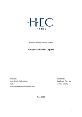 Corporate Hybrid Capital