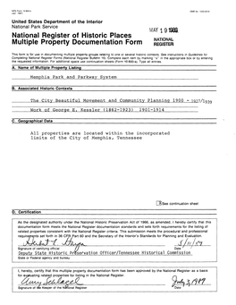 National Register of Historic Places Multiple Property Documentation Form REGISTER