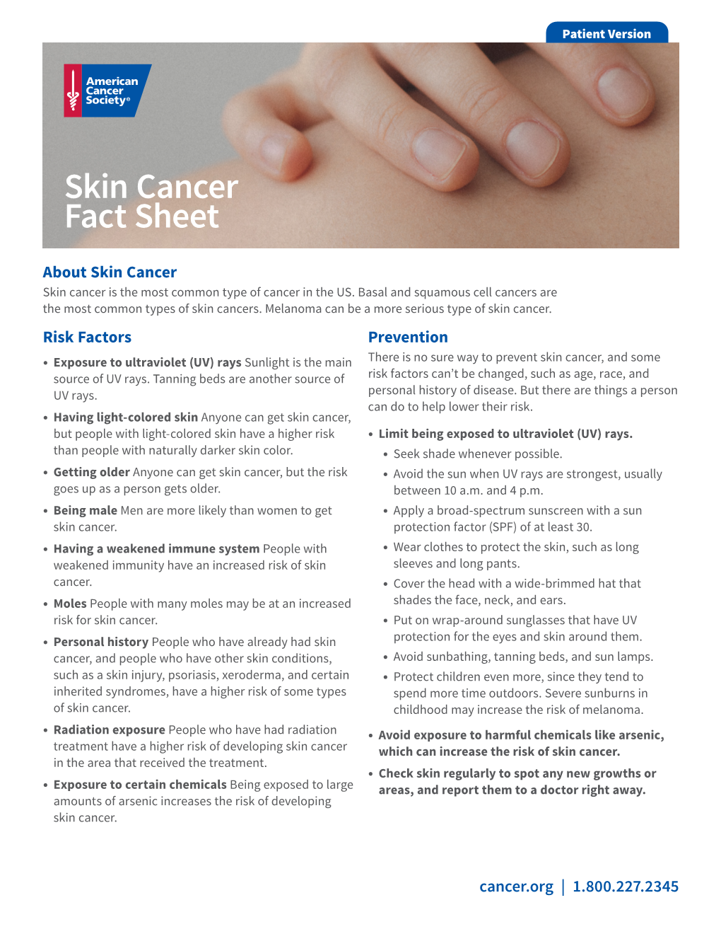 Skin Cancer Fact Sheet