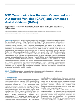 Cavs) and Unmanned Aerial Vehicles (Uavs