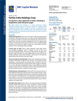 A Long-Term Value Approach to India; Initiating at Outperform with $14