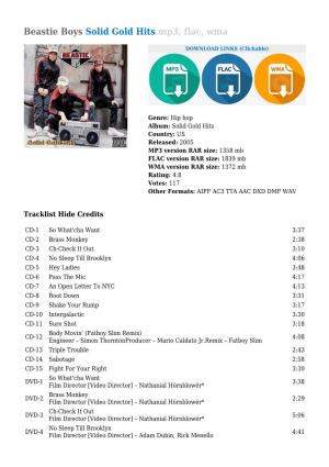 Beastie Boys Solid Gold Hits Mp3, Flac, Wma