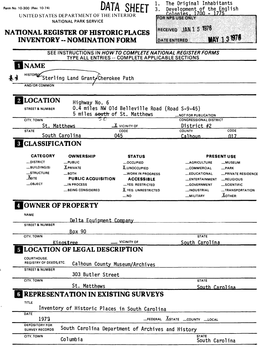 National Register of Historic Places Inventory - Nomination Form