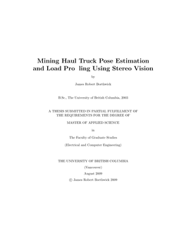 Mining Haul Truck Pose Estimation and Load Profiling Using Stereo Vision