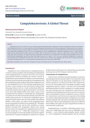 Campylobacteriosis: a Global Threat