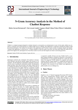 N-Gram Accuracy Analysis in the Method of Chatbot Response