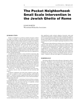 Small Scale Intervention in the Jewish Ghetto of Rome