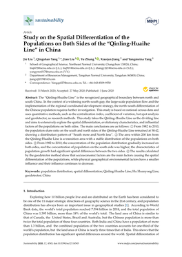 Study on the Spatial Differentiation of the Populations on Both Sides of the “Qinling-Huaihe Line” in China