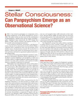 Stellar Consciousness: Can Panpsychism Emerge As an Observational Science?