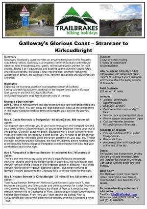 Galloway's Glorious Coast – Stranraer to Kirkcudbright 7 Stanes Skills